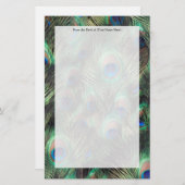 ピーコックの羽の背景 便箋 (正面/裏面)