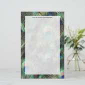 ピーコックの羽の背景 便箋 (スタンド正面)