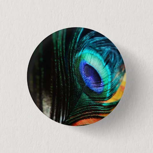 ピーコックの羽を近くへパーソナル 缶バッジ (正面)