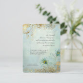 ピーコックの羽根がエレガントな結婚式のディナー・レセプション 招待状 (スタンド正面)