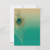 ピーコックの羽根とサンド＆テールのボヘミアンテーブルナンバー 招待状 (裏面)