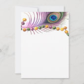 ピーコックの羽根のマスク マルディグラ マスケレードパーティー 招待状 (裏面)