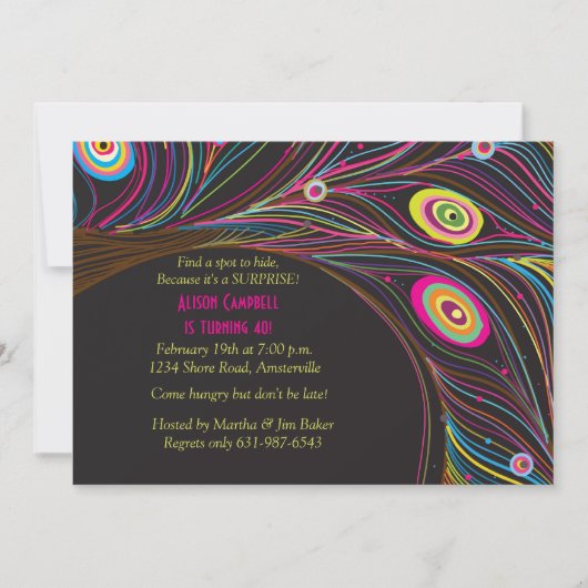 ピーコックの羽根の招待状 招待状 (正面)