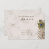 ピーコックの羽根の返信 出欠カード (正面/裏面)