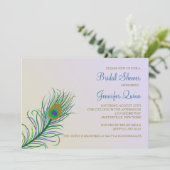 ピーコックの羽根を使ったウェディングシャワーの招待状 招待状 (スタンド正面)