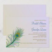 ピーコックの羽根を使ったウェディングシャワーの招待状 招待状 (正面/裏面)