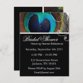 ピーコックの羽根を使ったウェディングシャワーの招待状 招待状 (正面/裏面)