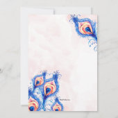 ピーコックの羽根を使ったベビーシャワーの招待状 招待状 (裏面)