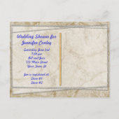 ピーコックの羽根財布ポストカード招待状 インビテーションポストカード (裏面)