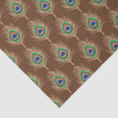 ピーコックの羽、カメルタンのチョコレートブラウン 薄葉紙 (詳細)