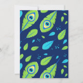 ピーコックの赤ちゃんシャワーの招待状 サンキューカード (裏面)