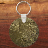 ピーコックの金属トレイ キーホルダー (正面)