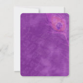 ピーコックをテーマにしたパープル結婚のリハーサルディナー 招待状 (裏面)