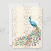 ピーコックアラビアパタン結婚インディアンの花嫁 招待状 (裏面)