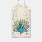 ピーコックアラビアパターンインディアン結婚式の引き出物ギフト ギフトタグ (裏面)