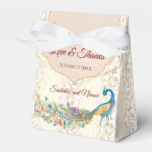 ピーコックアラビアパターンインディアン結婚式の引き出物ギフト フェイバーボックス (正面サイド)