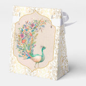 ピーコックアラビアパターンインディアン結婚式の引き出物ギフト フェイバーボックス (裏面サイド)