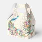 ピーコックアラビアパターンインディアン結婚式の引き出物ギフト フェイバーボックス (裏面サイド)