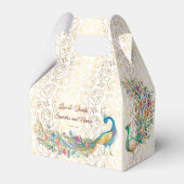 ピーコックアラビアパターンインディアン結婚式の引き出物ギフト フェイバーボックス (正面サイド)