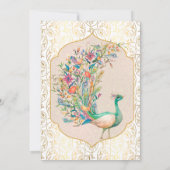 ピーコックアラビアパターンインディアン結婚式招待状 案内状 (裏面)