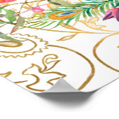 ピーコックアラビアンパターン結婚インディアンの歓迎 ポスター (角)