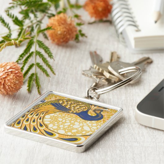 ピーコックアンティークヴィンテージ カラフル キーホルダー (側面)