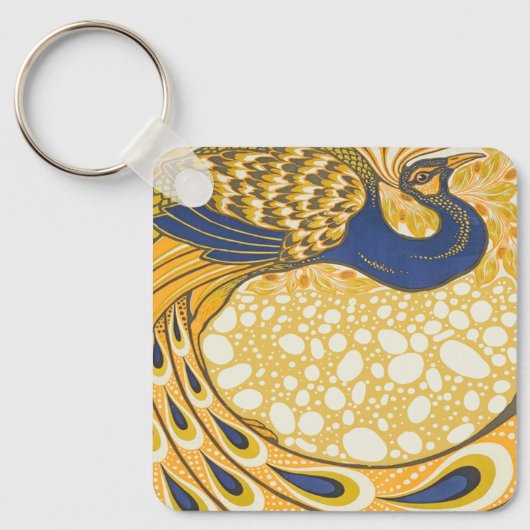ピーコックアンティークヴィンテージ カラフル キーホルダー (正面)