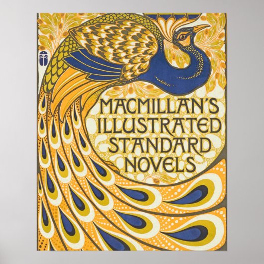 ピーコックアンティークヴィンテージ カラフル ポスター (正面)