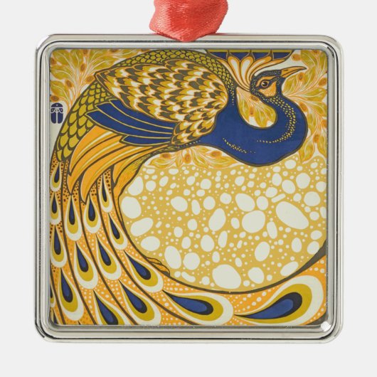 ピーコックアンティークヴィンテージ カラフル メタルオーナメント (正面)