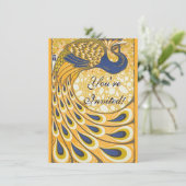 ピーコックアンティークヴィンテージ カラフル 招待状 (スタンド正面)