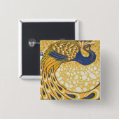 ピーコックアンティークヴィンテージ カラフル 缶バッジ (正面&裏面)