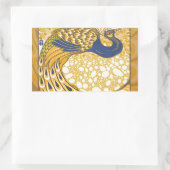 ピーコックアンティークヴィンテージ カラフル 長方形シール (バッグ)