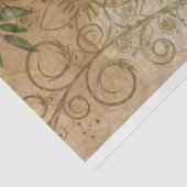 ピーコックアンドピンクマグノリアフラワーヴィンテージエフェメラ 薄葉紙 (詳細)