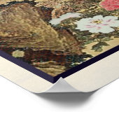 ピーコックアンドピーニーヴィンテージ日本のファインアート ポスター (角)