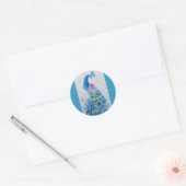 ピーコックアートウォーター絵画カラーズクッションアクアティール(緑がかった色) ラウンドシール (封筒)