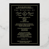 ピーコックアールデコ実在結婚式招待状ゴールドフォイル 箔招待状 (裏面)