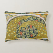 ピーコックアールヌーボースタイルラウンド複雑なデザイン アクセントクッション (正面)