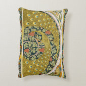 ピーコックアールヌーボースタイルラウンド複雑なデザイン アクセントクッション (裏面(縦))