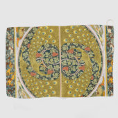 ピーコックアールヌーボースタイルラウンド複雑なデザイン ゴルフタオル (横)