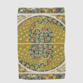 ピーコックアールヌーボースタイルラウンド複雑なデザイン ゴルフタオル (正面)