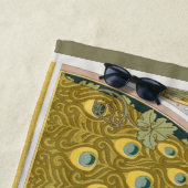 ピーコックアールヌーボースタイルラウンド複雑なデザイン ビーチタオル (インサイチュ)