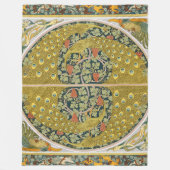 ピーコックアールヌーボースタイルラウンド複雑なデザイン フリースブランケット (正面)