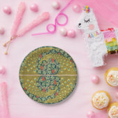 ピーコックアールヌーボースタイルラウンド複雑なデザイン ペーパープレート (パーティー)