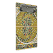 ピーコックアールヌーボースタイルラウンド複雑なデザイン ミニクリップボード (アングル)