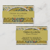 ピーコックアールヌーボースタイルラウンド複雑なデザイン 名刺 (正面/裏面)