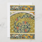 ピーコックアールヌーボースタイルラウンド複雑なデザイン 招待状 (裏面)