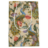 ピーコックアールヌーボーフローラルパターンモリス ミディアムペーパーバッグ (正面)