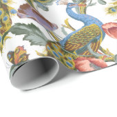 ピーコックアールヌーボーフローラルパターン ラッピングペーパー (ロールコーナー)
