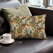 ピーコックアールヌーボーフローラルパターン ランバークッション