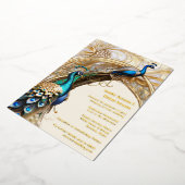 ピーコックアールヌーボーヴィンテージインディアン装飾シック 箔招待状 (回転した状態)